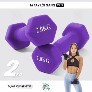 Tạ Tay Nữ 2kg Lõi Gang Đặc